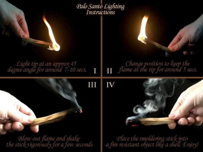 palo santo wood incense sticks lighting instructions