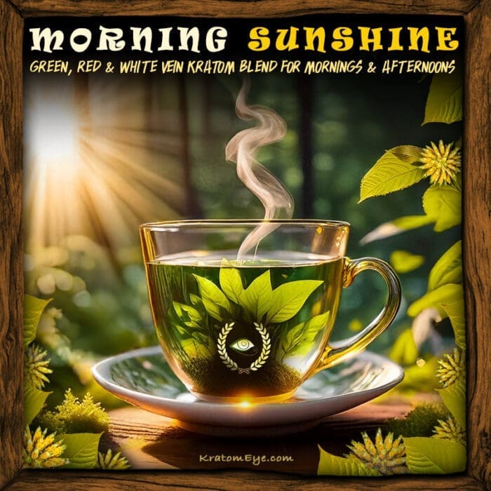 Morning Sunshine Kratom Blend for Daytime, Afternoons - Green, Red & White Veins