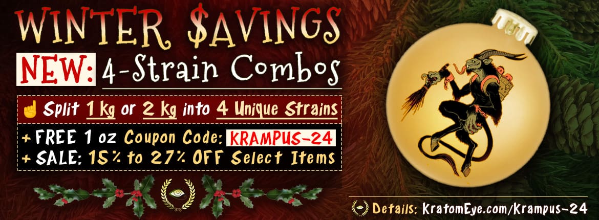 Winter Kratom Deals, Sales & Savings, 4 Strain Combo Deals, Free 1 oz....