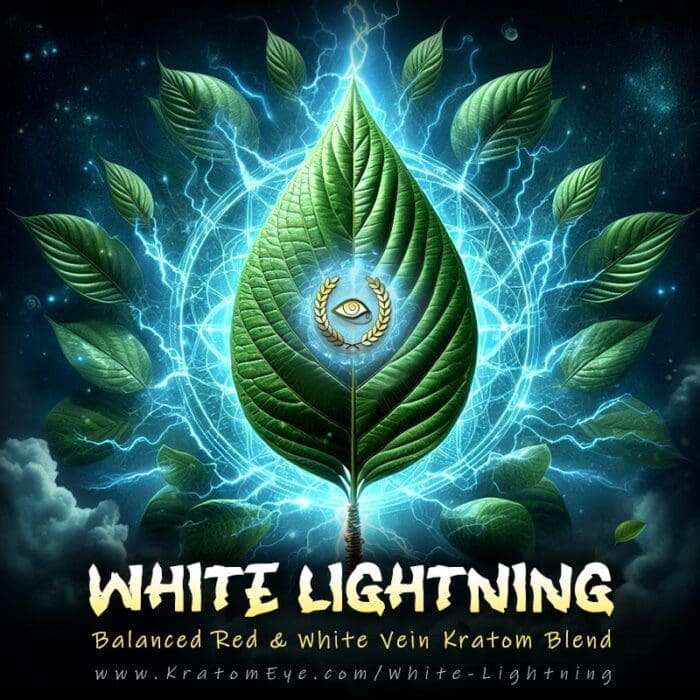 White Lightning Kratom Blend - Balanced Red & White Vein, Daytime, Motivate