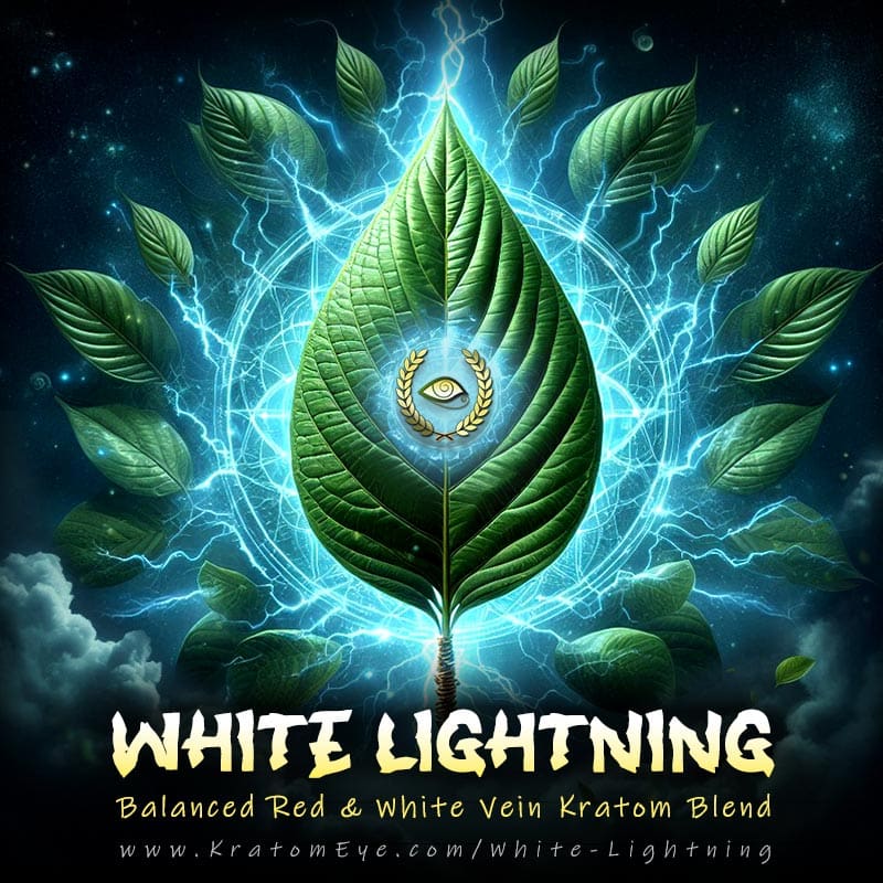 White Lightning Kratom Blend - Balanced Red & White Vein, Daytime, Motivate