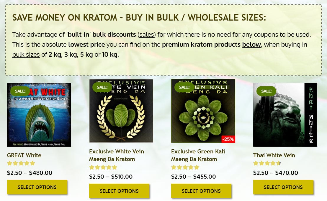 New Bulk Kratom Discount Options (5, 7 or 10 kg)