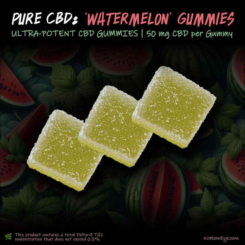 Buy Pure CBD: Watermelon flavored with 50 mg of robust CBD per gummy.
